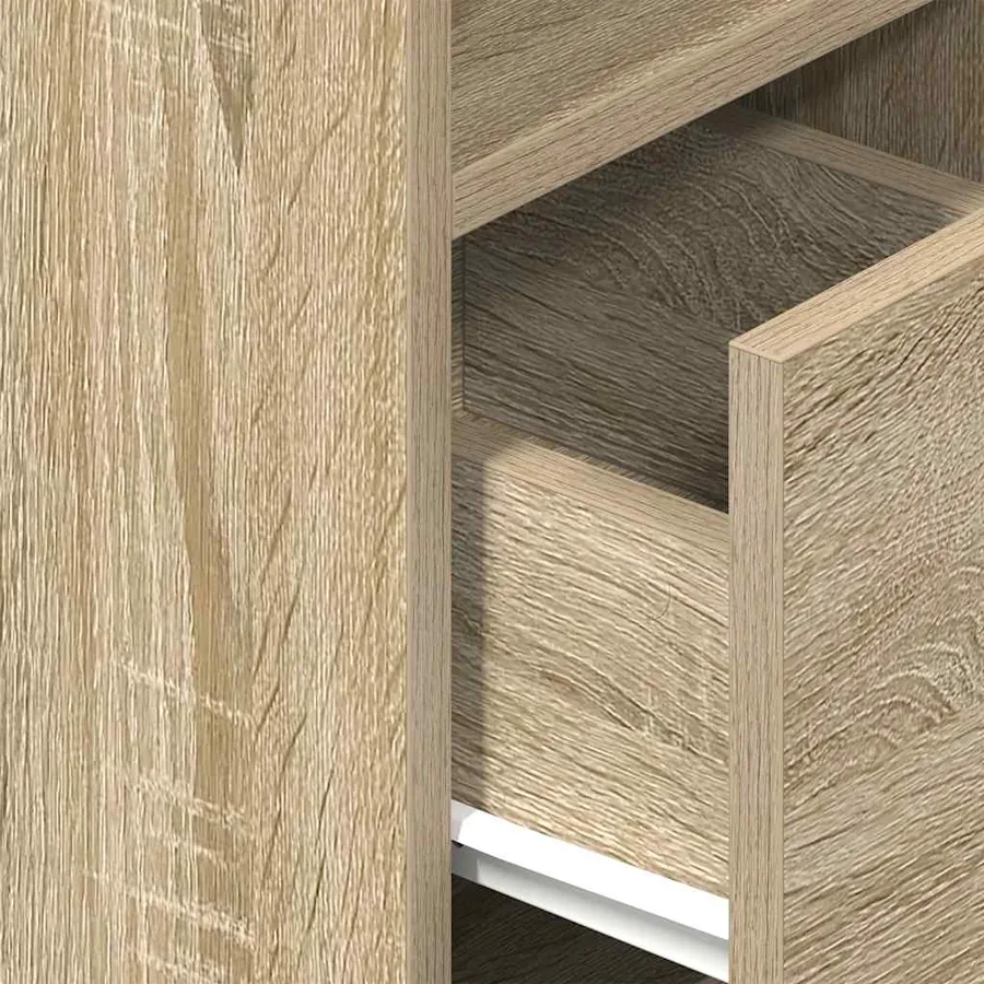Tables de chevet 2 pcs avec tiroir chêne sonoma 25x31x66 cm - 8