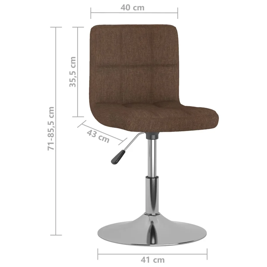 Chaise pivotante de salle à manger Marron Tissu - 8