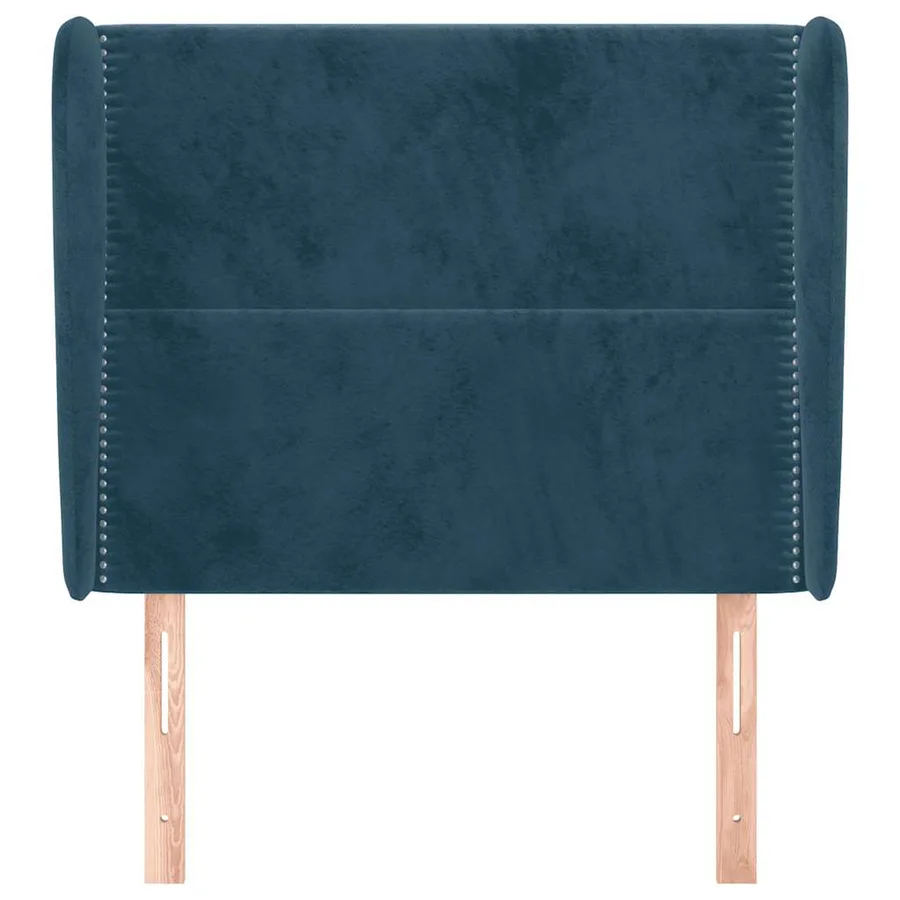 Tête de lit avec oreilles Bleu foncé 83x23x118/128 cm Velours - 3