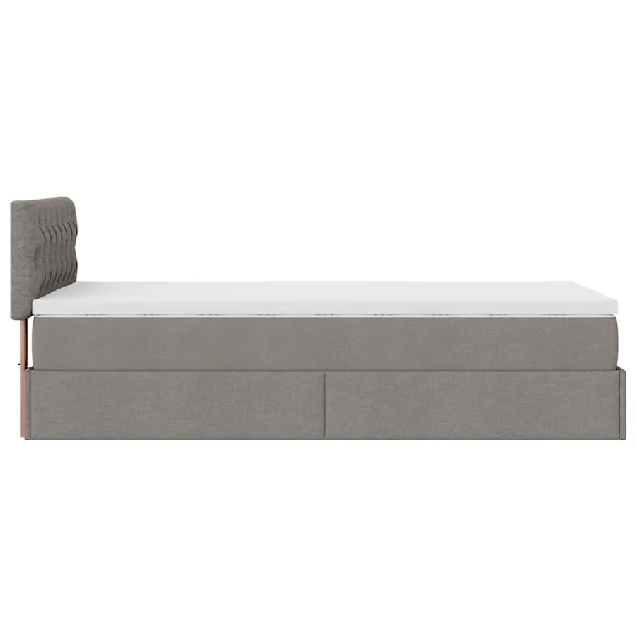 Lit ottoman avec matelas et LED taupe 90x200 cm tissu - 11