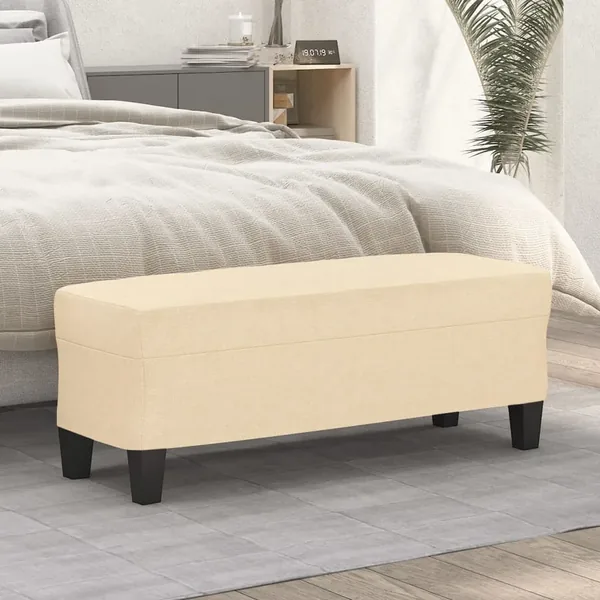 Banc Crème 100x35x41 cm Tissu