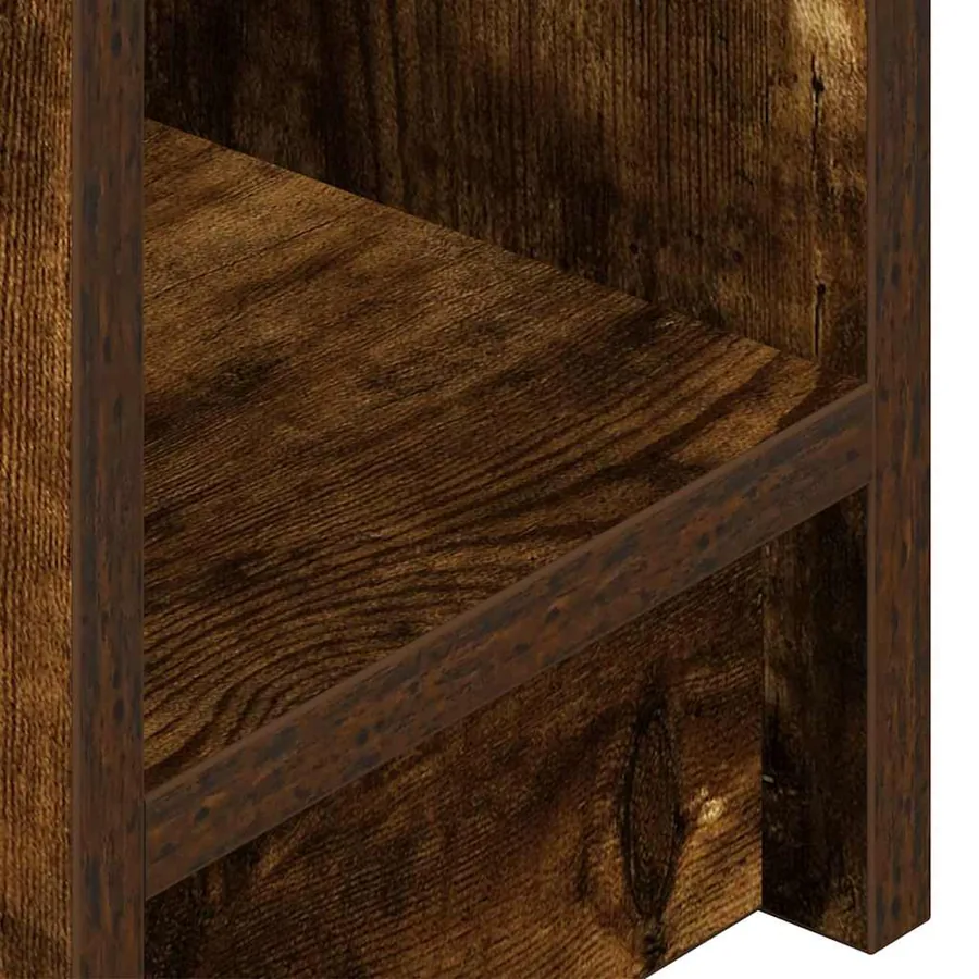 Table de chevet avec tiroir chêne fumé 20x36x60 cm - 9