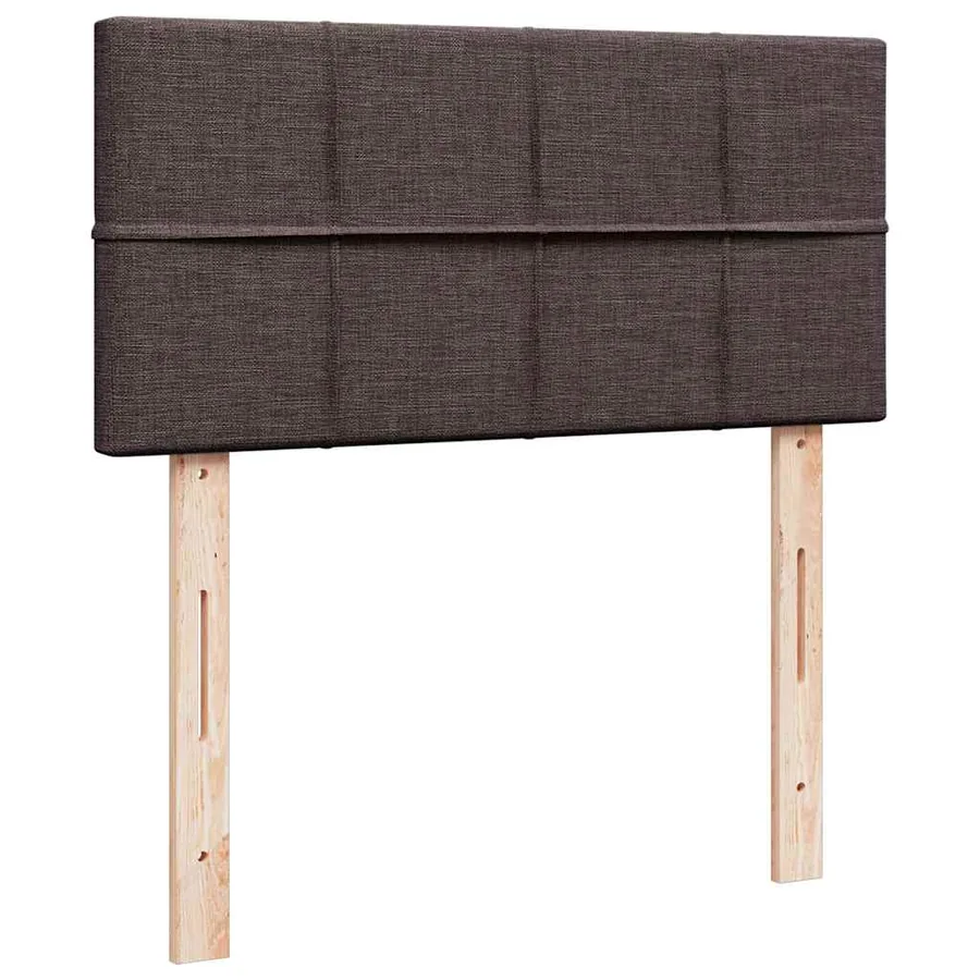 Lit ottoman avec matelas et LED marron foncé 90x200 cm tissu - 10