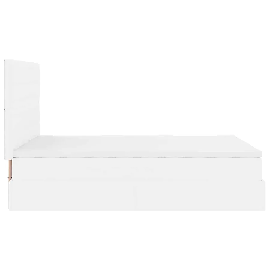 Cadre de lit ottoman avec matelas blanc 140x200 cm similicuir - 10