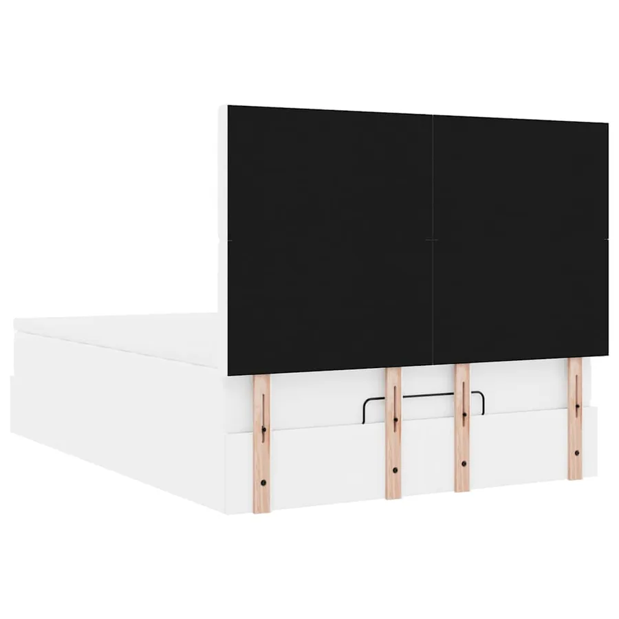 Cadre de lit ottoman avec matelas blanc 140x200 cm similicuir - 11