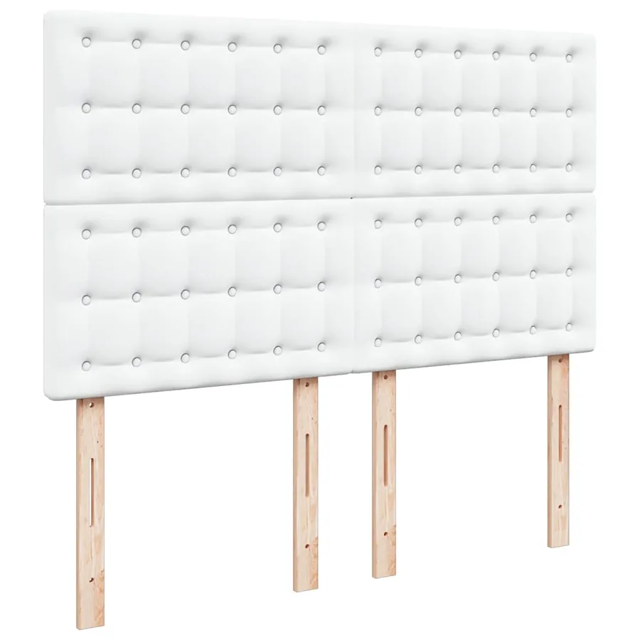 Cadre de lit ottoman avec matelas blanc 140x200 cm similicuir - 9