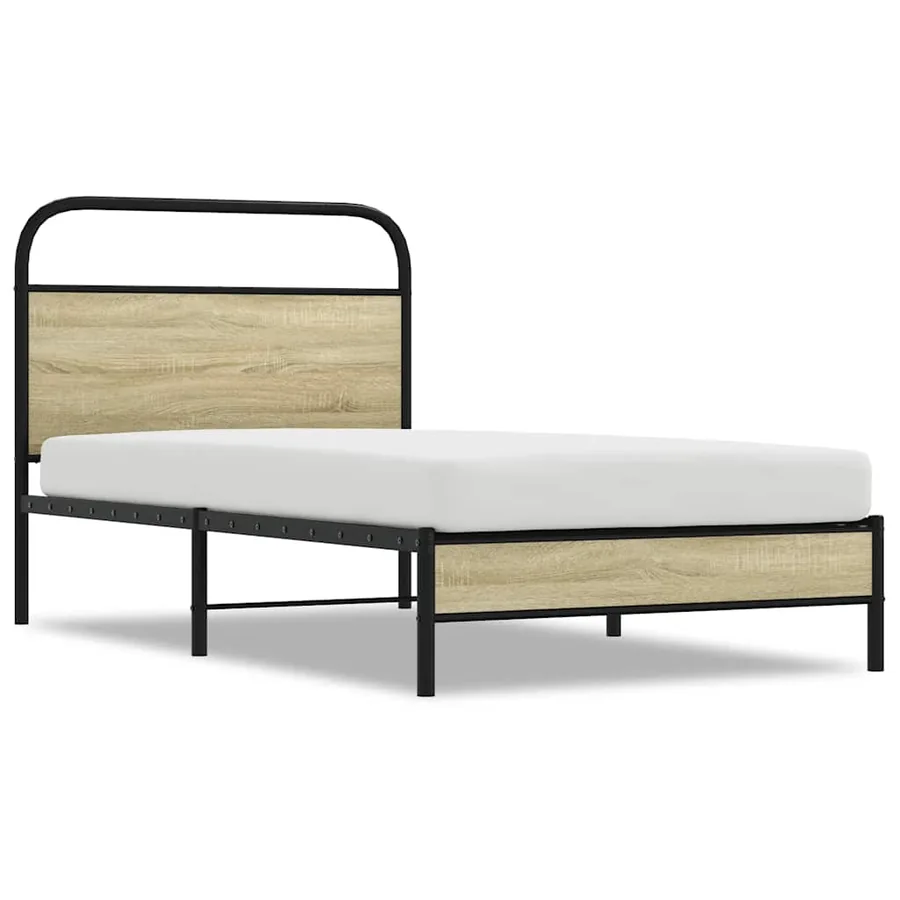 Cadre de lit sans matelas 90x190cm chêne sonoma bois ingénierie - 2