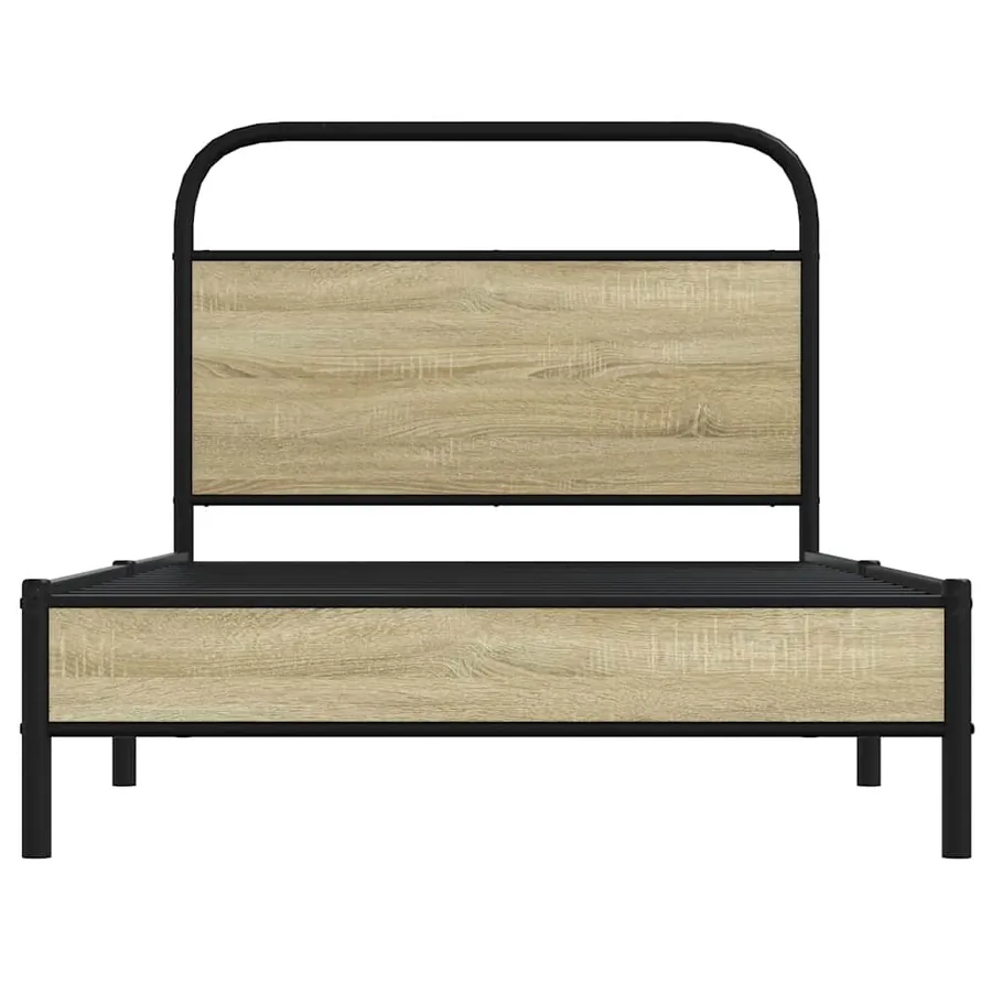 Cadre de lit sans matelas 90x190cm chêne sonoma bois ingénierie - 5