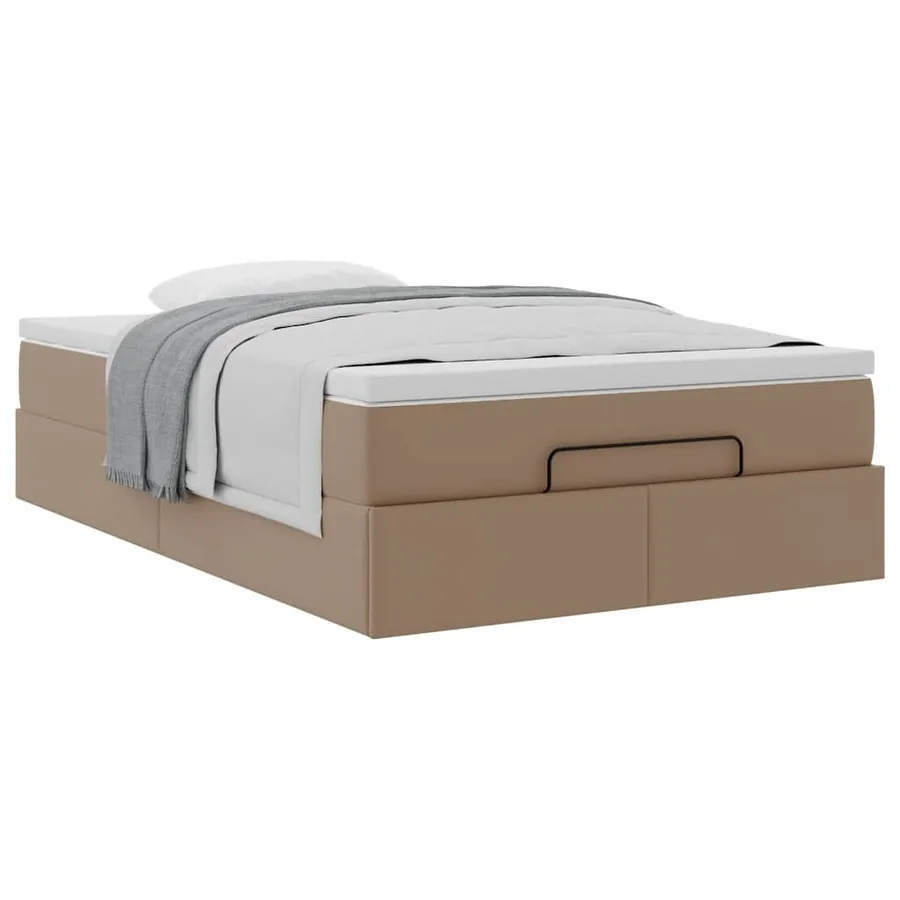 Cadre de lit ottoman et matelas cappuccino 120x200cm similicuir - 5