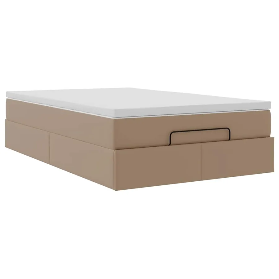 Cadre de lit ottoman et matelas cappuccino 120x200cm similicuir - 6