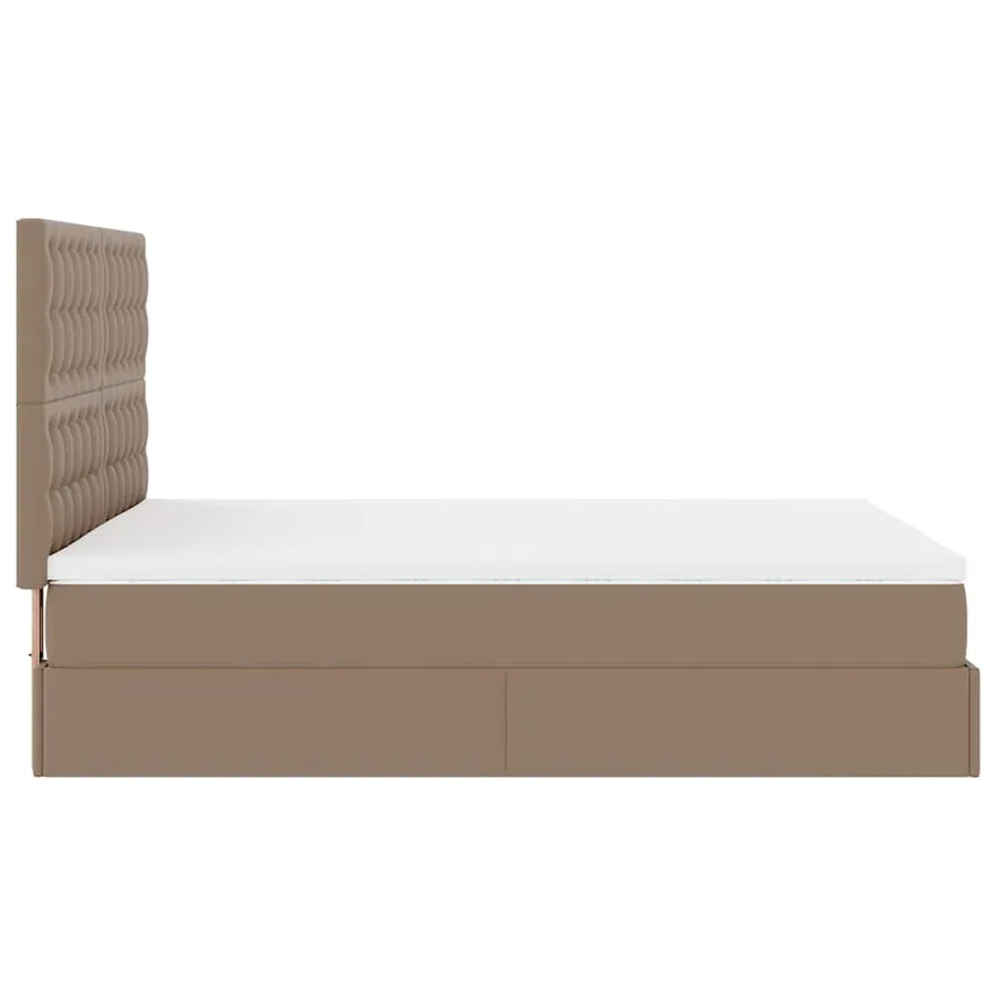Cadre de lit ottoman et matelas cappuccino 140x190cm similicuir - 10