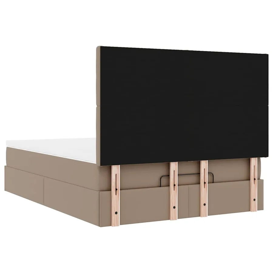 Cadre de lit ottoman et matelas cappuccino 140x190cm similicuir - 11