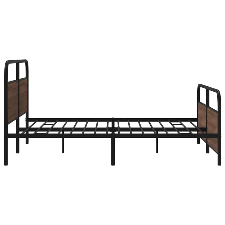Cadre de lit en métal sans matelas chêne marron 200x200 cm - 6