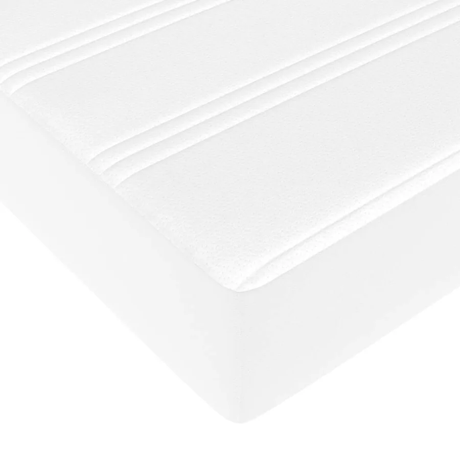Cadre de lit ottoman avec matelas blanc 140x190 cm similicuir - 13