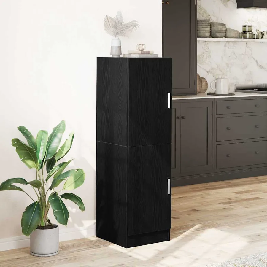 Armoire de cuisine noir 38x41,5x131,5 cm bois d'ingénierie - 3