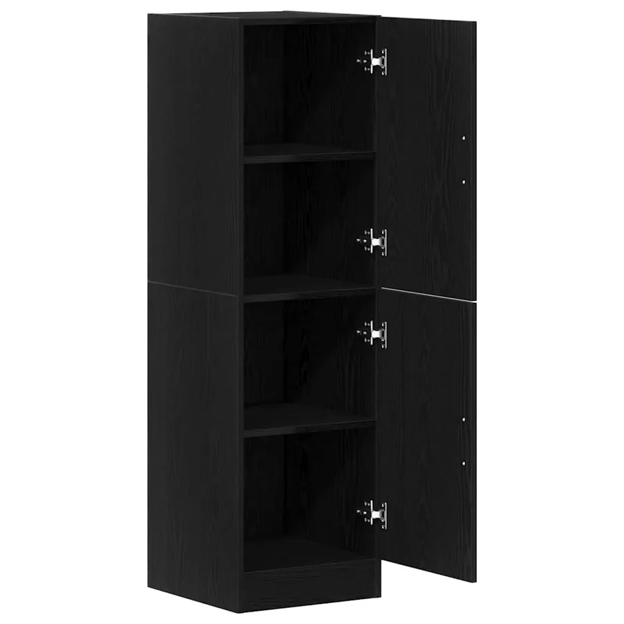 Armoire de cuisine noir 38x41,5x131,5 cm bois d'ingénierie - 5