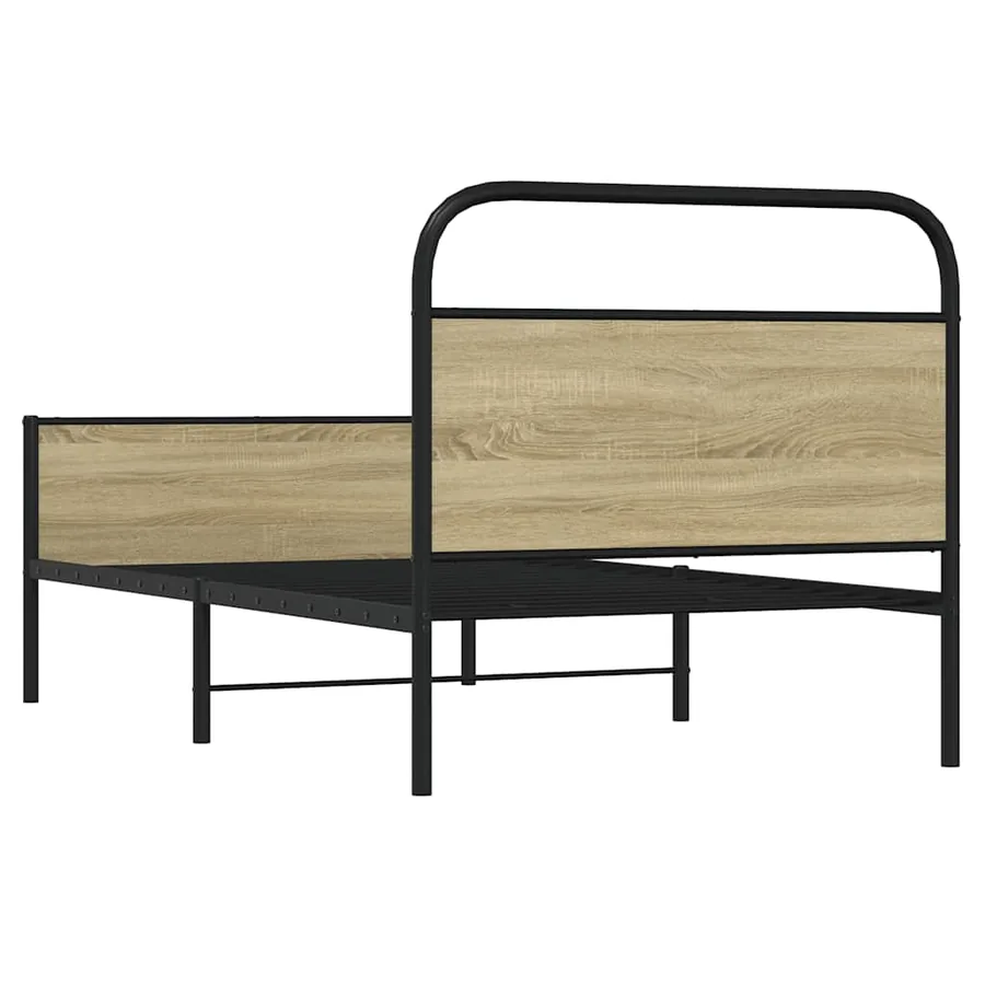 Cadre de lit sans matelas 107x203 cm chêne sonoma - 7
