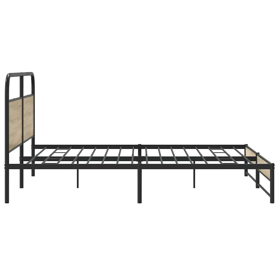 Cadre de lit en métal sans matelas chêne fumé 180x200 cm - 6