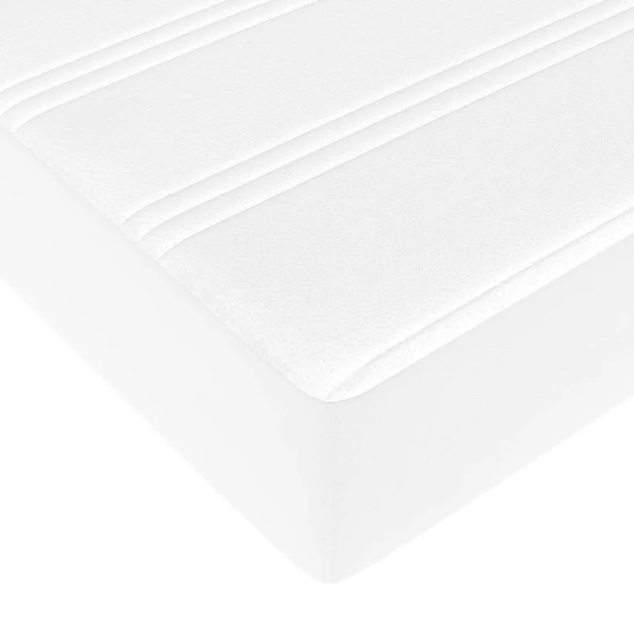 Cadre de lit ottoman avec matelas blanc 160x200 cm similicuir - 14