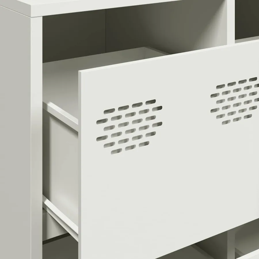 Buffet blanc 135x39x73,5 cm acier laminé à froid - 9