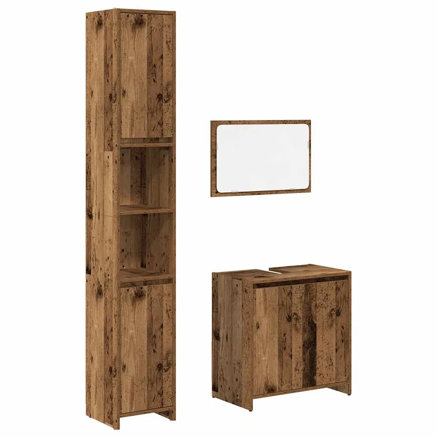 Ensemble de meubles salle de bain 3 pcs bois d'ingénierie - 2