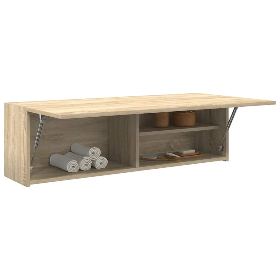 Armoire murale de bain chêne sonoma 100x25x30cm bois ingénierie - 4