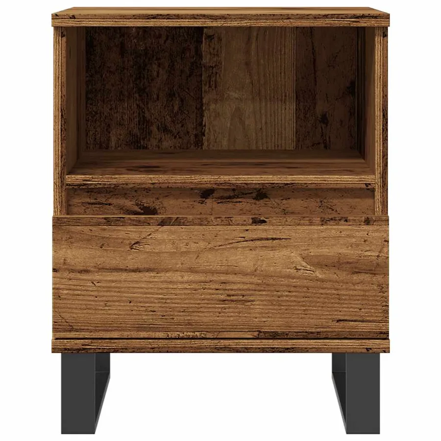 Tables de chevet 2 pcs vieux bois 40x35x50 cm bois d’ingénierie - 4
