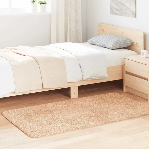 Tapis Shaggy à poils longs NAVARRA beige 80x150 cm polyester