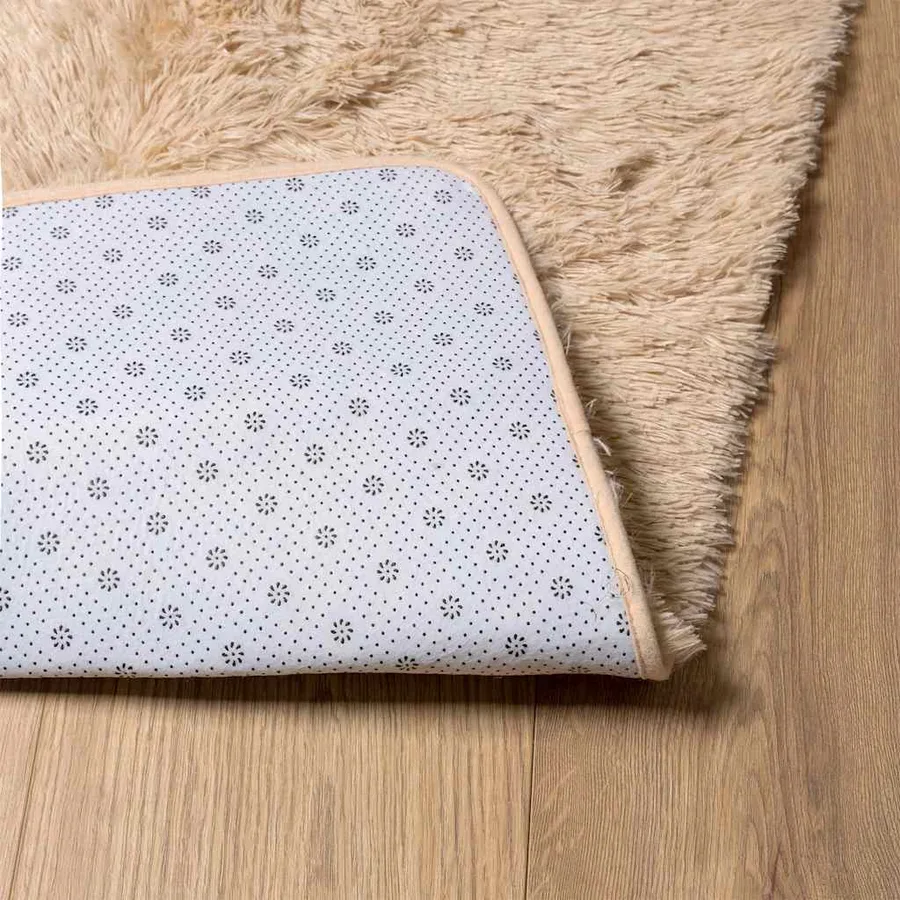 Tapis Shaggy à poils longs NAVARRA beige 80x150 cm polyester - 6