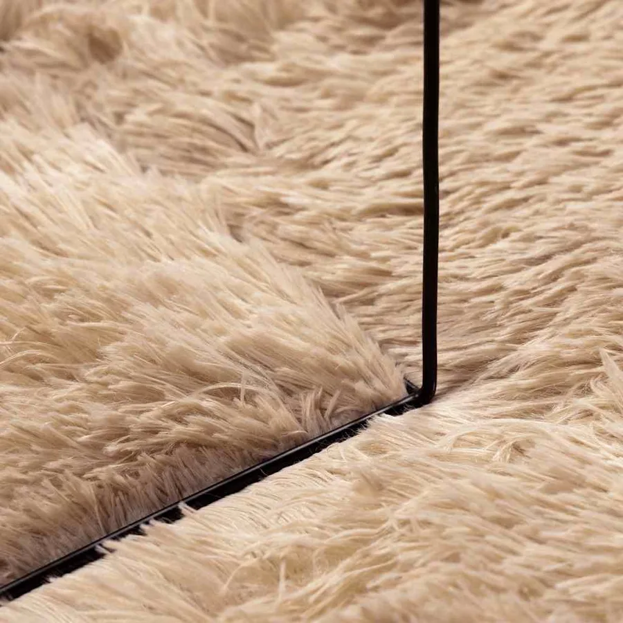 Tapis Shaggy à poils longs NAVARRA beige 80x150 cm polyester - 7