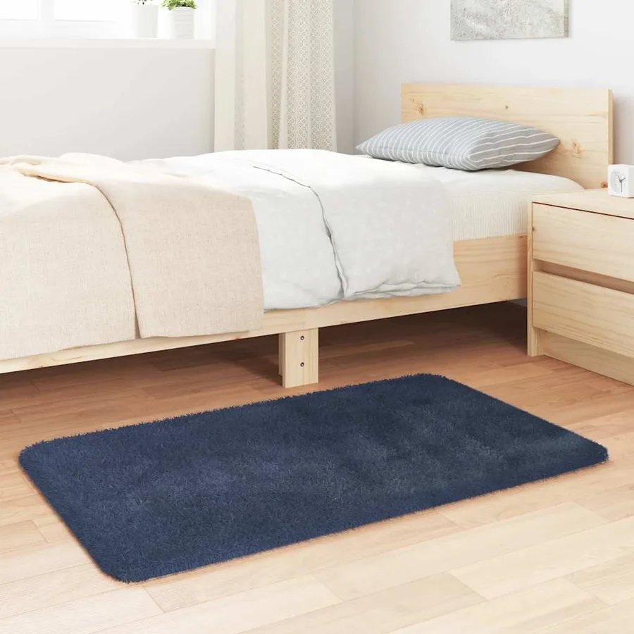 Tapis Shaggy à poils longs NAVARRA bleu marine 60x100 cm - 3