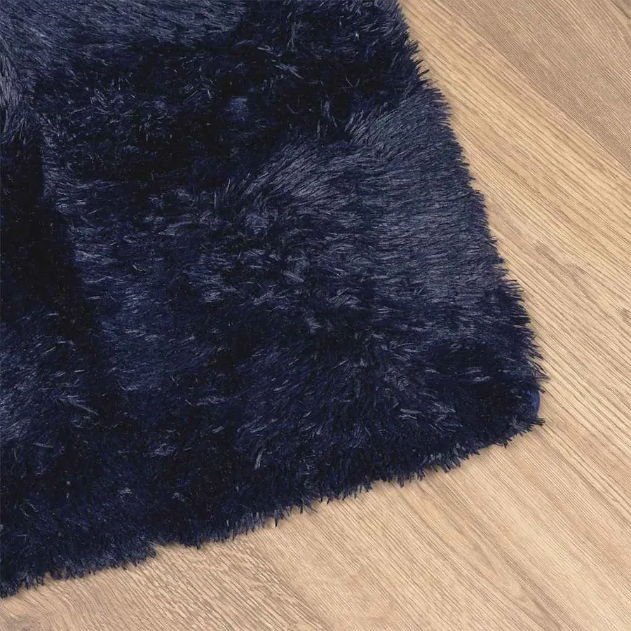 Tapis Shaggy à poils longs NAVARRA bleu marine 60x100 cm - 4