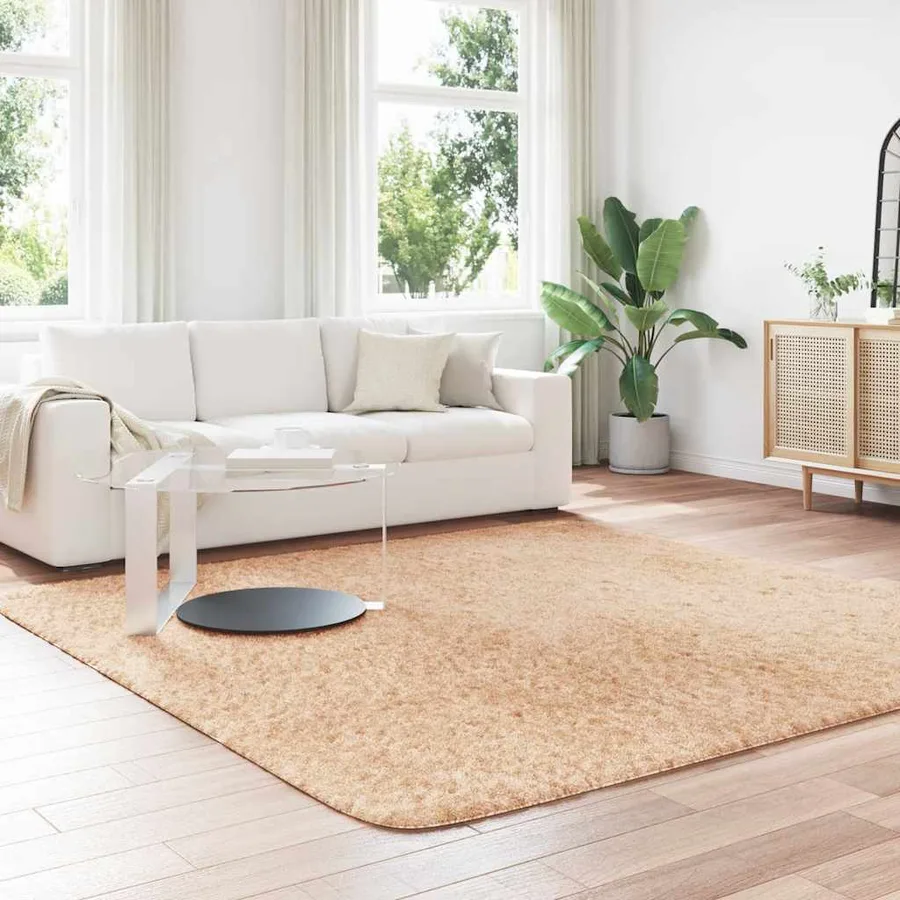 Tapis shaggy à poils longs NAVARRA beige 240x240 cm polyester - 3