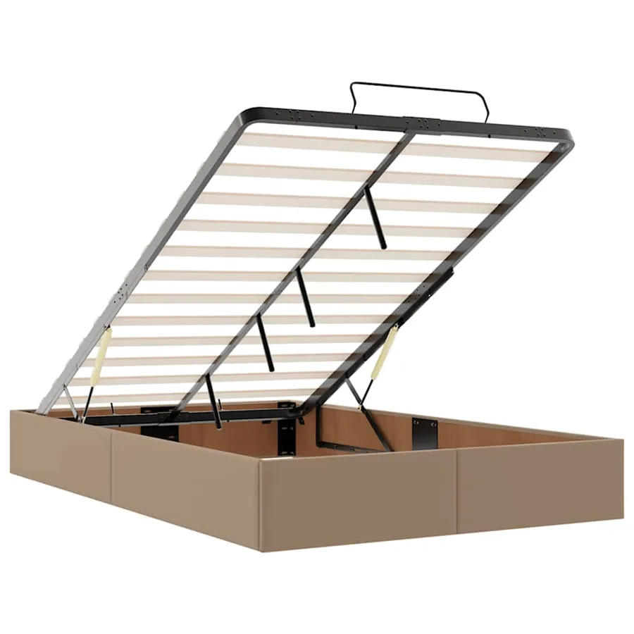 Lit ottoman avec matelas & LED cappuccino 120x190cm similicuir - 11