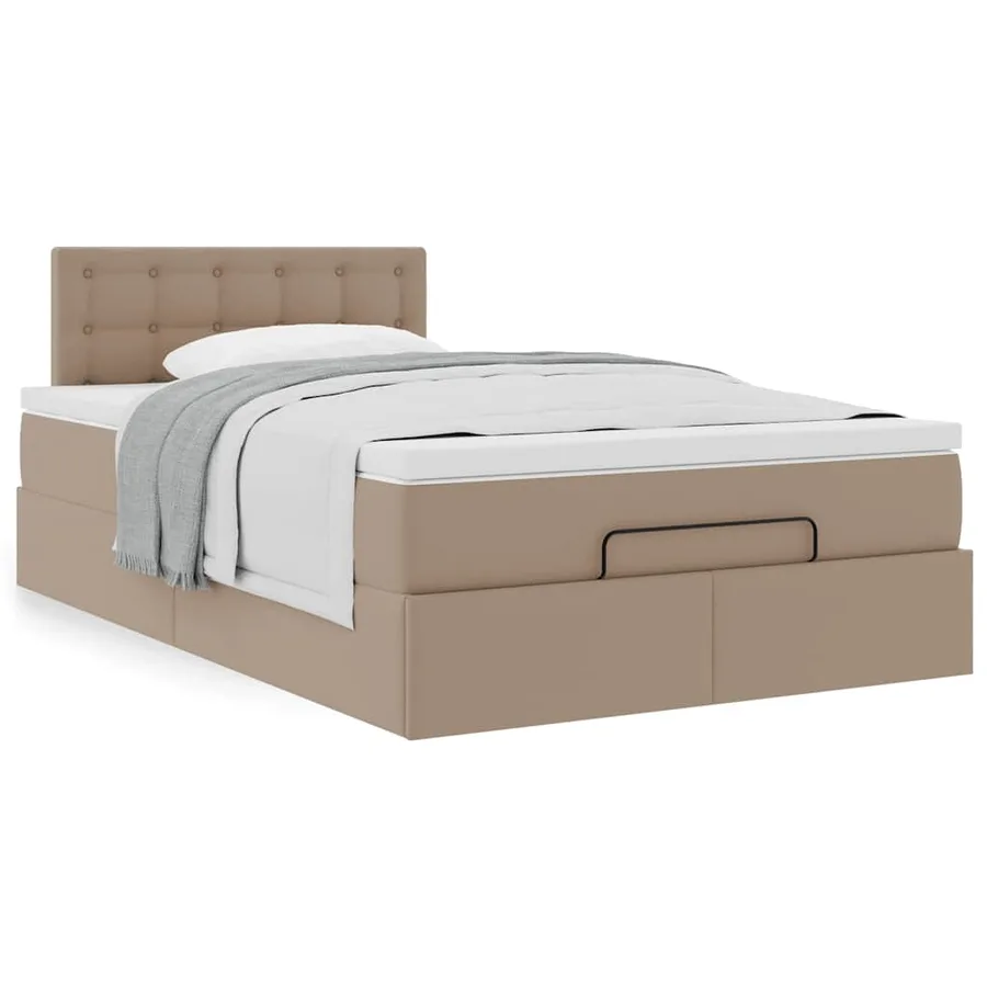 Cadre de lit ottoman et matelas cappuccino 120x190cm similicuir - 4
