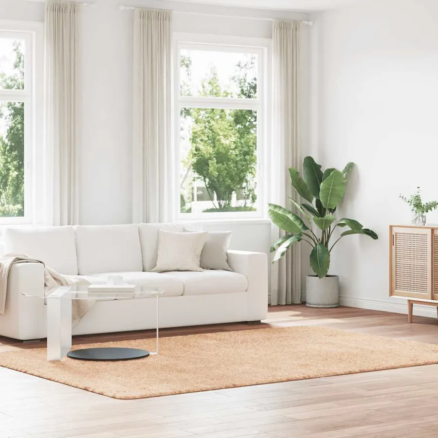 Tapis Shaggy à poils longs NAVARRA beige 200x290 cm polyester