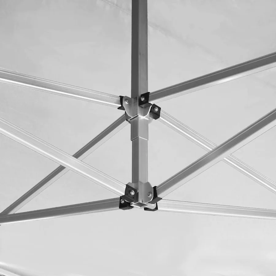 Tente de réception pliable Aluminium 4,5x3 m Blanc - 7