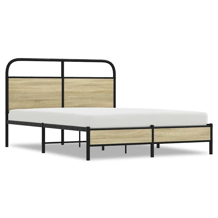 Cadre de lit sans matelas 135x190 cm chêne sonoma - 2