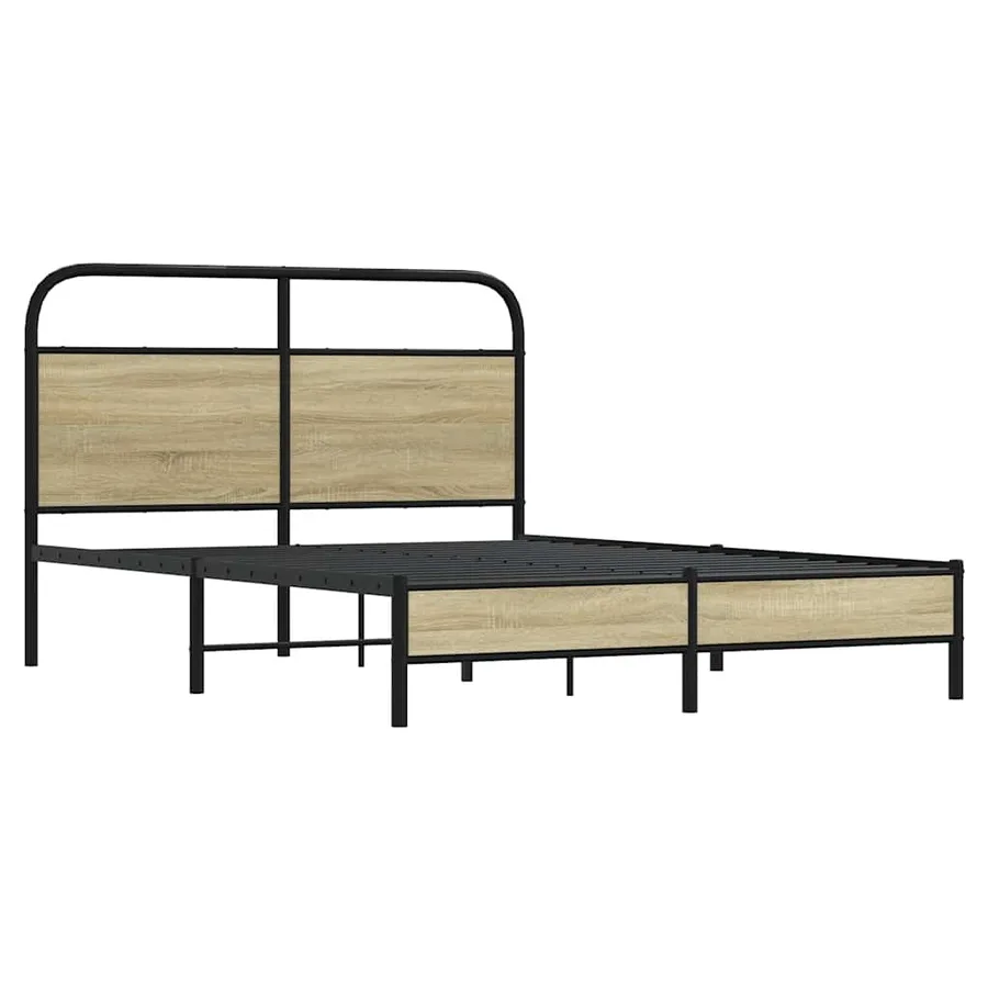 Cadre de lit sans matelas 135x190 cm chêne sonoma - 3
