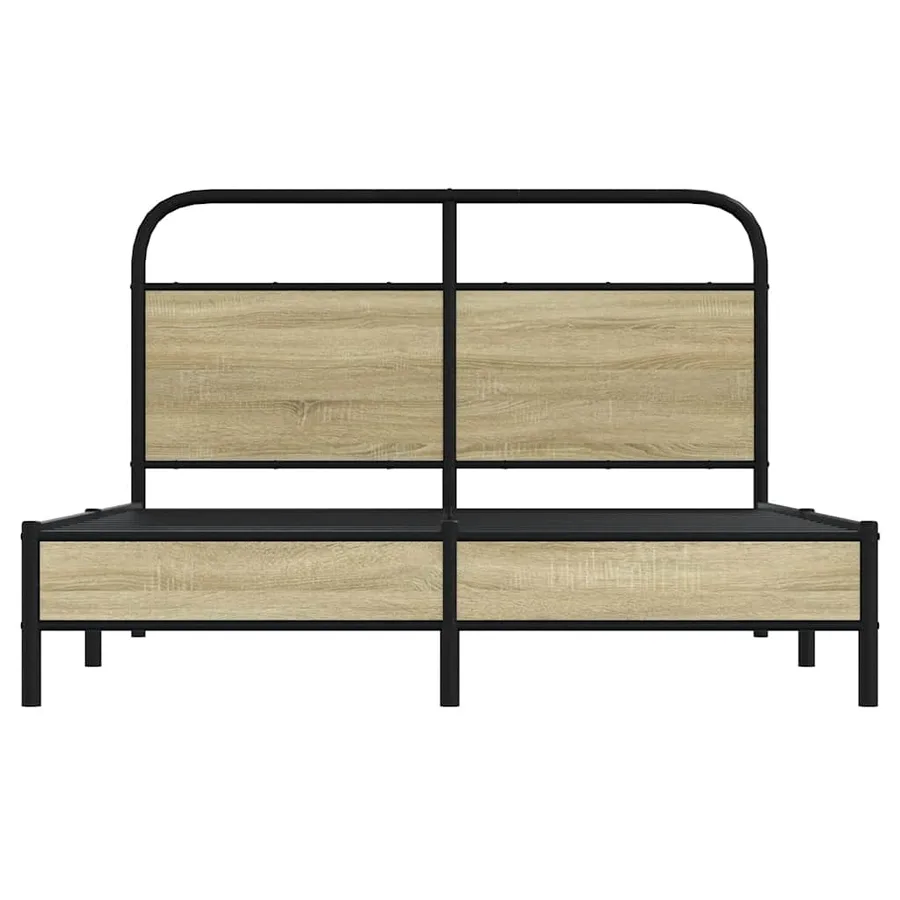 Cadre de lit sans matelas 135x190 cm chêne sonoma - 5