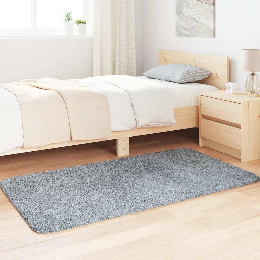 Tapis shaggy à poils longs NAVARRA gris clair 80x150 cm - 3