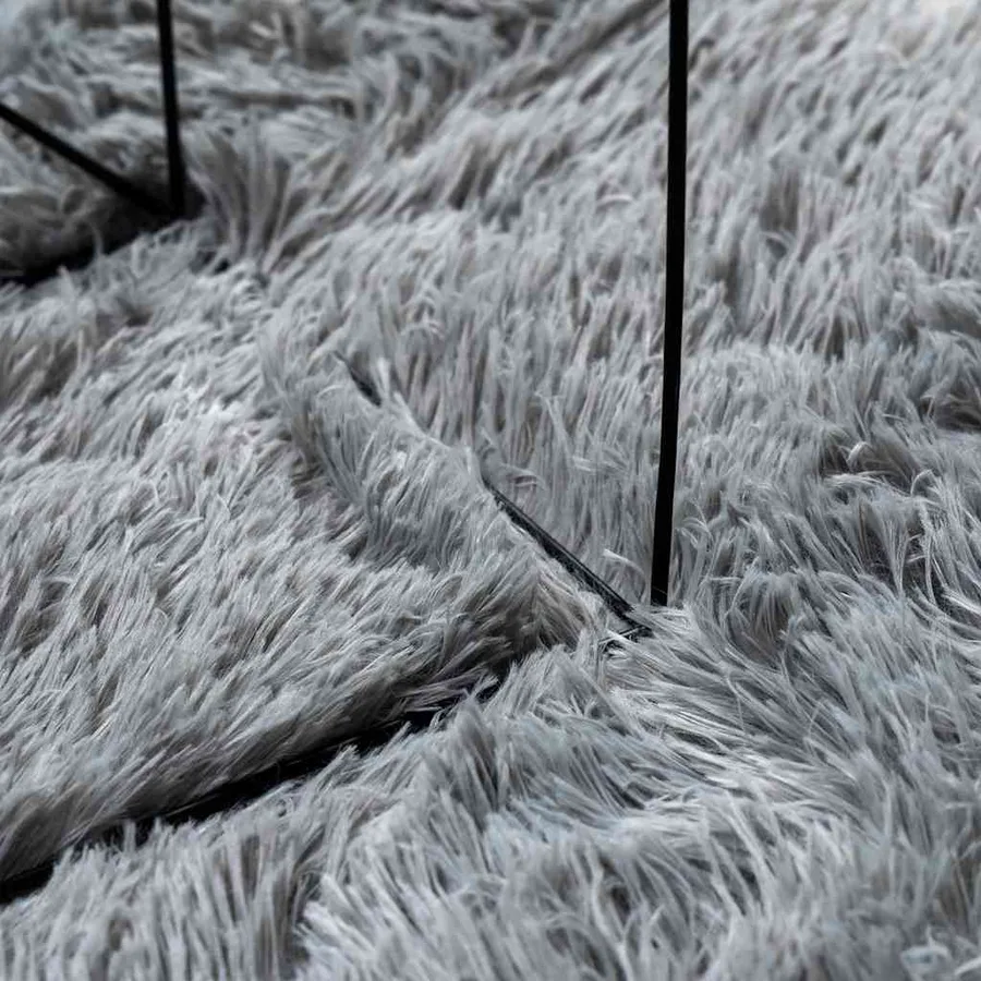 Tapis shaggy à poils longs NAVARRA gris clair 80x150 cm - 7