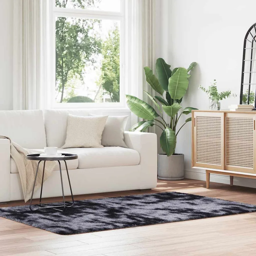 Tapis Shaggy à poils longs NAVARRA gris foncé 130x200 cm