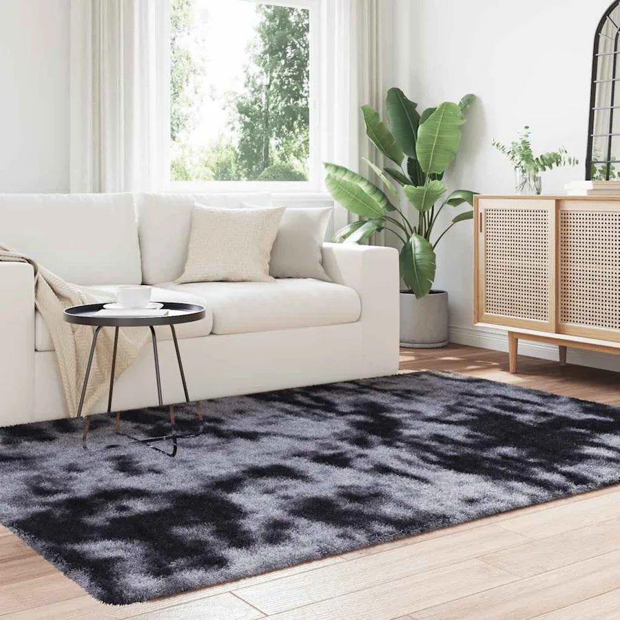 Tapis Shaggy à poils longs NAVARRA gris foncé 130x200 cm - 3