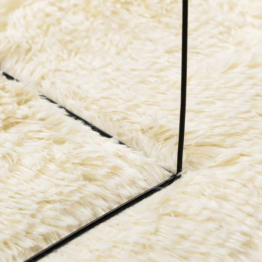 Tapis Shaggy à poils longs NAVARRA crème 60x100 cm polyester - 7
