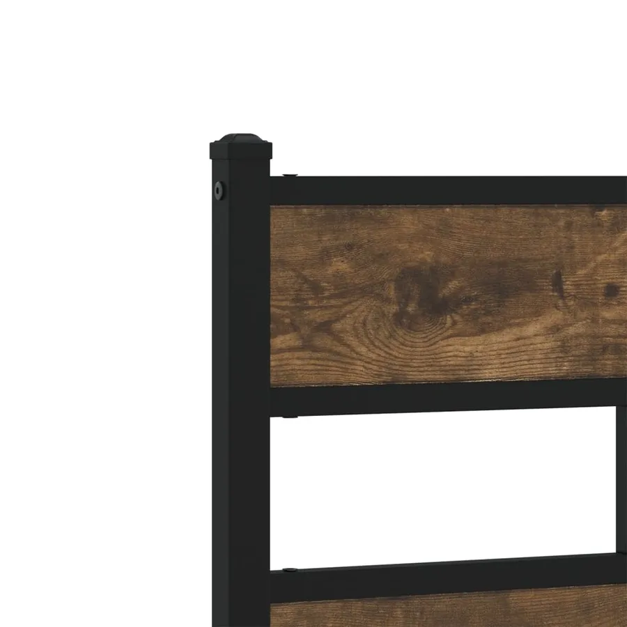 Cadre de lit en métal sans matelas chêne fumé 150x200 cm - 8