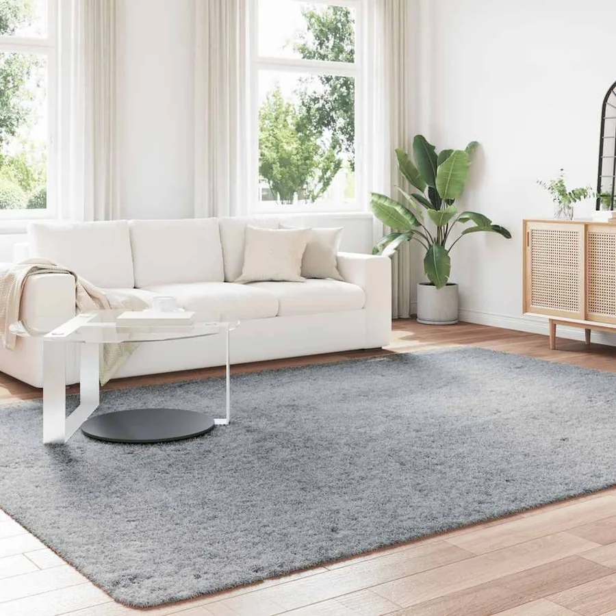 Tapis shaggy à poils longs NAVARRA gris clair 240x340 cm - 3