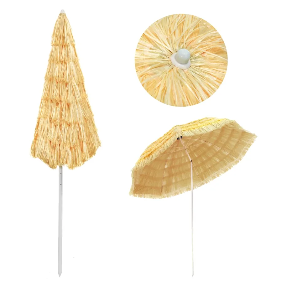 Parasol de plage Naturel 300 cm Style hawaïen - 3