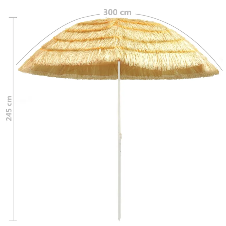 Parasol de plage Naturel 300 cm Style hawaïen - 5