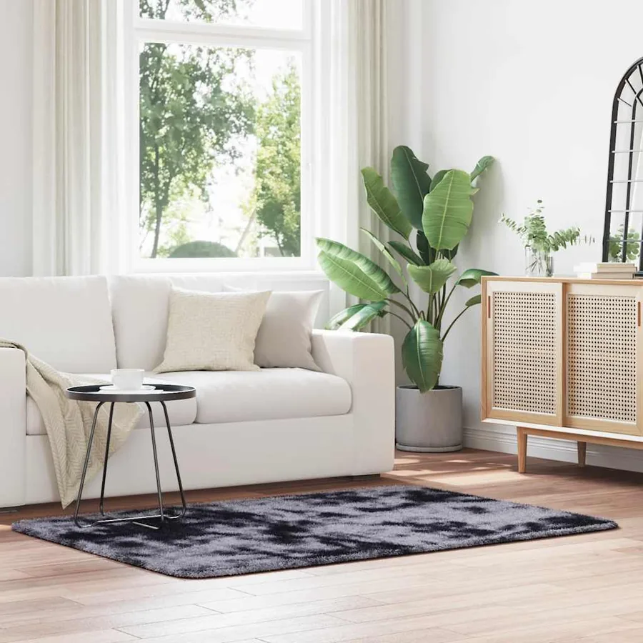 Tapis Shaggy à poils longs NAVARRA gris foncé 120x170 cm
